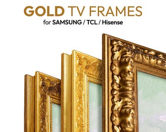 Gold Vintage TV Frame compatible with Samsung The Frame, Hisense, TCL | Ornate, Baroque Style Bezel