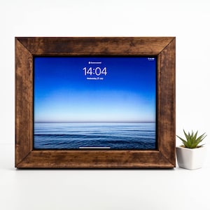 Frame for IPad, Tablet Display Mounting Frame, Wall Tablet Frame, Wooden Cover for IPad, Wood Tablet Case,Stand Holder for IPad Desk or Wall