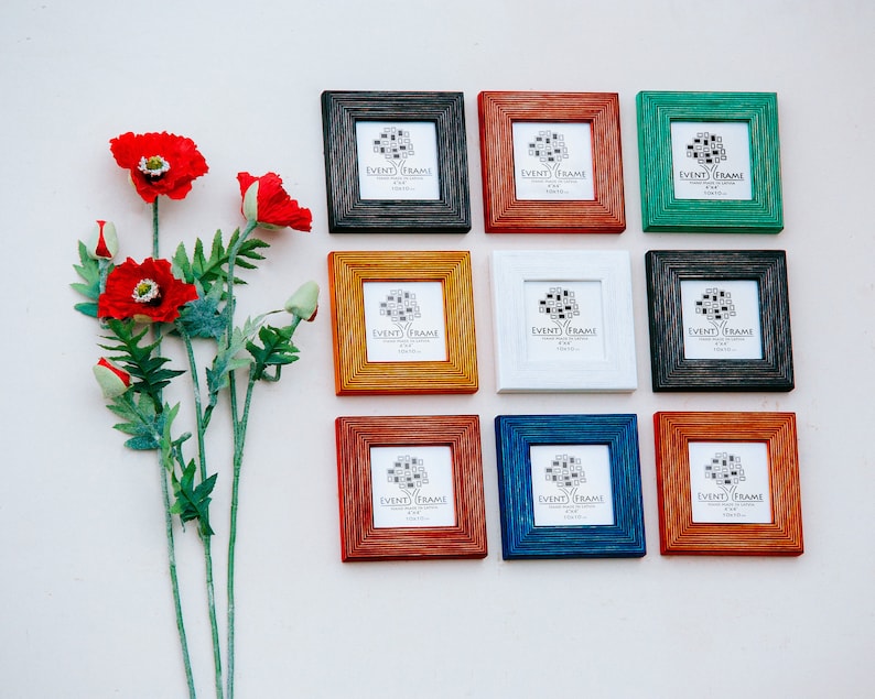 10x10 cm Frame Collage Square 4x4 Wooden Picture Frame SET Colors Black Red Green Blue Orange Yellow White Free EXPRESS SHIPPING In 4 Days