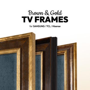 Anpassad TV-ram i brunt och guld för Samsung, TCL och Hisense TV-apparater