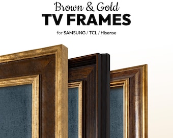 Custom Brown Gold TV Frame Bezel for Samsung, TCL, Hisense TVs