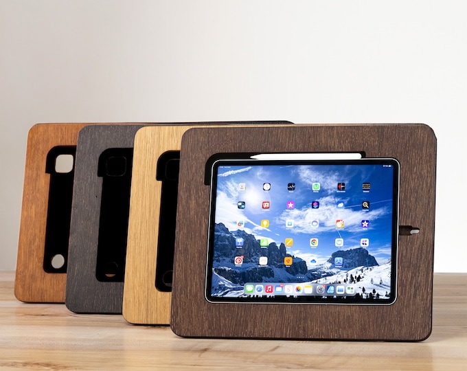 Handmade Oak iPad Drawing Board: Multi-Angle Tablet Holder with Pencil Pocket