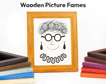 Colorful Striped Picture Frame Artist Gift for Teacher; Made from Solid Wood