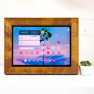 Frame for Samsung, Tablet Display Mounting Frame, Wall Tablet Frame, Wooden Cover for Samsung, Wood Tablet Case,Holder for Samsung Desk/Wall