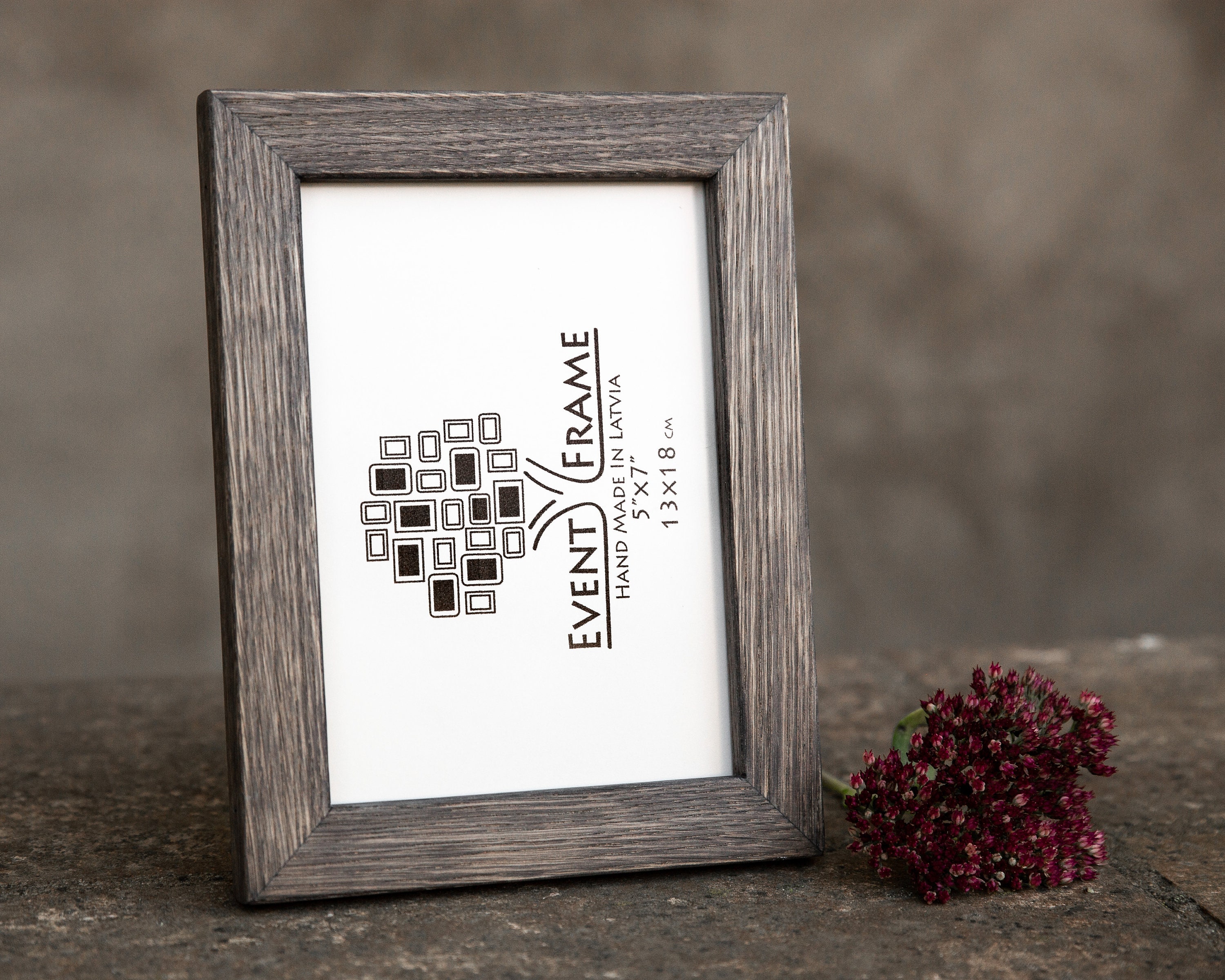 Black Oak Wood Picture Frame Rustic Wooden Photo Frame Etsy