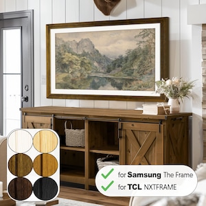 Colorful Wooden Frame for Samsung The Frame, Hardwood NXTFRAME Tv Wall Mount for Your TCL Art Frame Tv, TV Sizes 32 43 50 55 65 75 85 inch