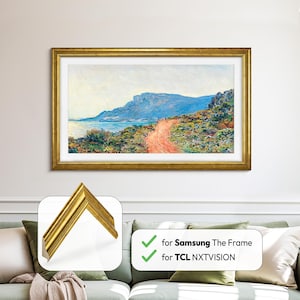 Vintage TV-ram i guld för Samsung The Frame och TCL, handgjord träram
