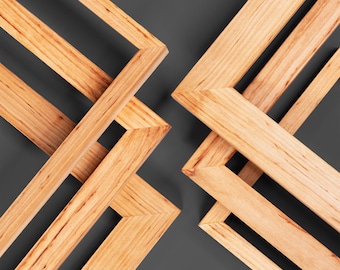 Alder Wood Picture Frame Custom Made, 3 Photo Frame Width Options