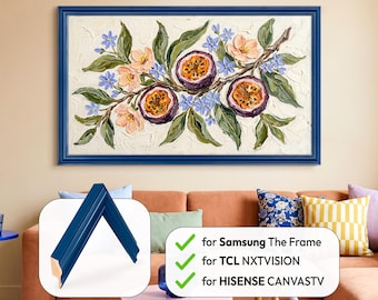 Aangepaste blauwe Samsung tv-frames en TCL | Maximalistisch interieur, cadeaus voor ontwerper