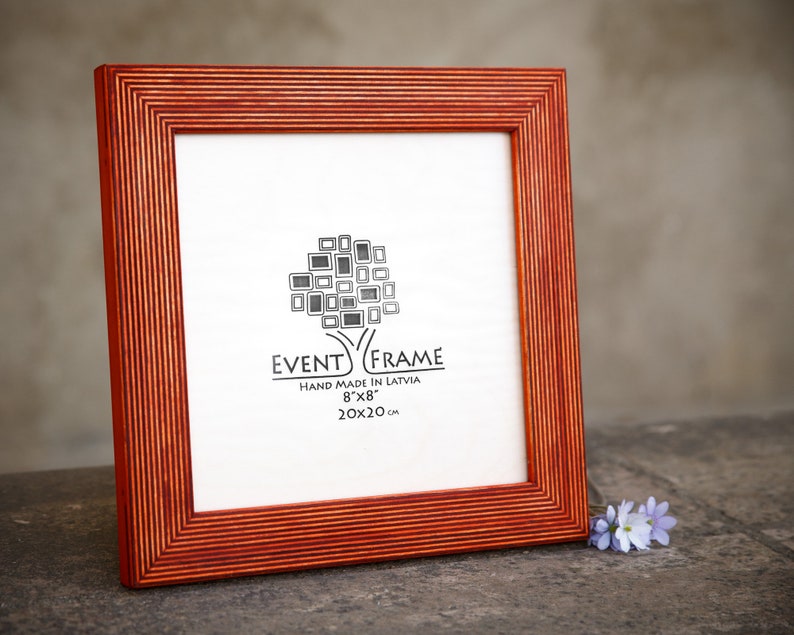 Burned Orange Picture Frame Wooden Photo 8x8 Image 0