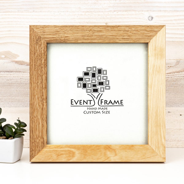 Combined Solid Oak and Birch Wood Picture Frame CUSTOM SIZES 4x4 4x10 5x7 A5 A4 A3 7x9 5.5x8.5 8x10 9x12 10x30 11x14 20x30 24x32 28x40 32x40