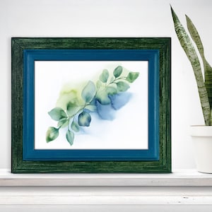 Green+Blue Picture Frames, Custom Wood Frames for Family Photos 16x20, 18x24, 24x36, 12x18, 20x30, 12x16, 9x12, 13x19, 8.5x11, 12x12, A3, A4