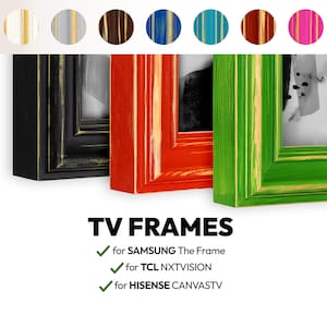 Cornice TV in legno anticato colorato per Samsung The Frame e TCL NXTVISION