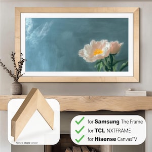Marco de TV de arce natural para Samsung The Frame, bisel de TV para TCL NXTFrame, soporte de TV CanvasTV de arce para Hisense, tamaños 32, 43, 50, 55, 65, 75 y 85 pulgadas