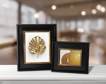 Handmade Gold Leaf Wood Diploma Frame: Vintage Black & Gold