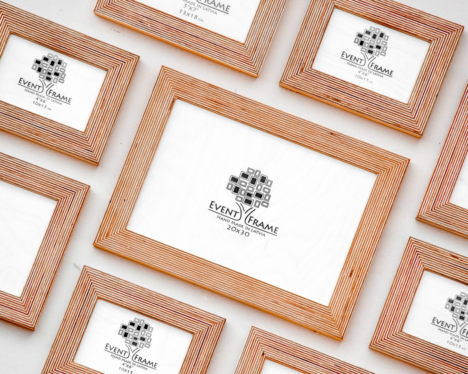 9 Picture Frame Set Rustic Photo Frame Collage Natural Wood Etsy