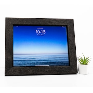 Wooden Frame for IPad, Tablet Stand, Oak Wood Cover for iPad, Tablet Display Mounting Frame, Tablet Wood Case, Stand Holder for Desk or Wall