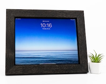 Wooden Frame for IPad, Tablet Stand, Oak Wood Cover for iPad, Tablet Display Mounting Frame, Tablet Wood Case, Stand Holder for Desk or Wall