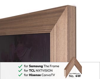 Walnut TV Frame for Samsung The Frame 2021-2025&2025 PRO, TCL NXTvision, Hisense CanvasTV