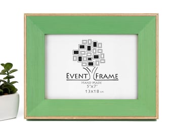 Green Photo Frame, Wood Picture Frame, Scandinavian wall art, kitchen decor SIZE 4x4 4x6 5x5 5x7 5.5x8.5 6x6 6x8 7x7 7x9 8x8 8x10 10x10 8x12