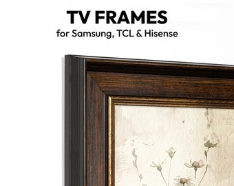 Modern Brown & Gold Frame TV for Samsung The Frame, TCL NXTVISION and Hisense CanvasTV