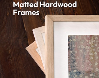 Custom Hardwood Picture Frame, Minimalist Light Wood, Gallery Mat (Custom Size)