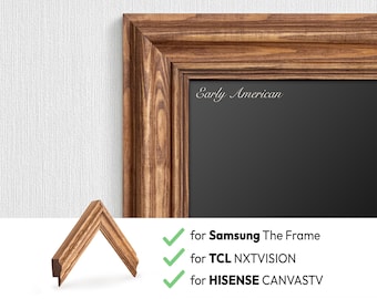 Ręcznie wykonana rama telewizora z epoki amerykańskiej z wykończeniem olejem lnianym, kompatybilna z telewizorami Samsung, TCL i Hisense