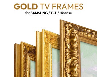 Gold Vintage TV Frame compatible with Samsung The Frame, Hisense, TCL | Ornate, Baroque Style Bezel