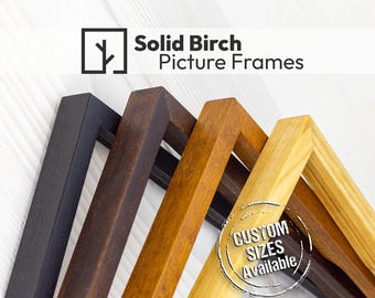 Thin Birch Wood Picture Frame - Handmade Custom Sizes - Gallery Quality Solid Wood