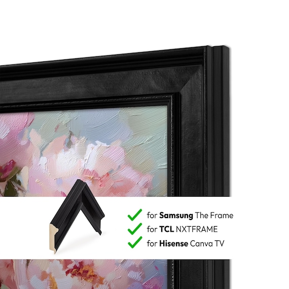 Classic Black TV Frame for Samsung the Frame, Wooden TCL Nxtvision