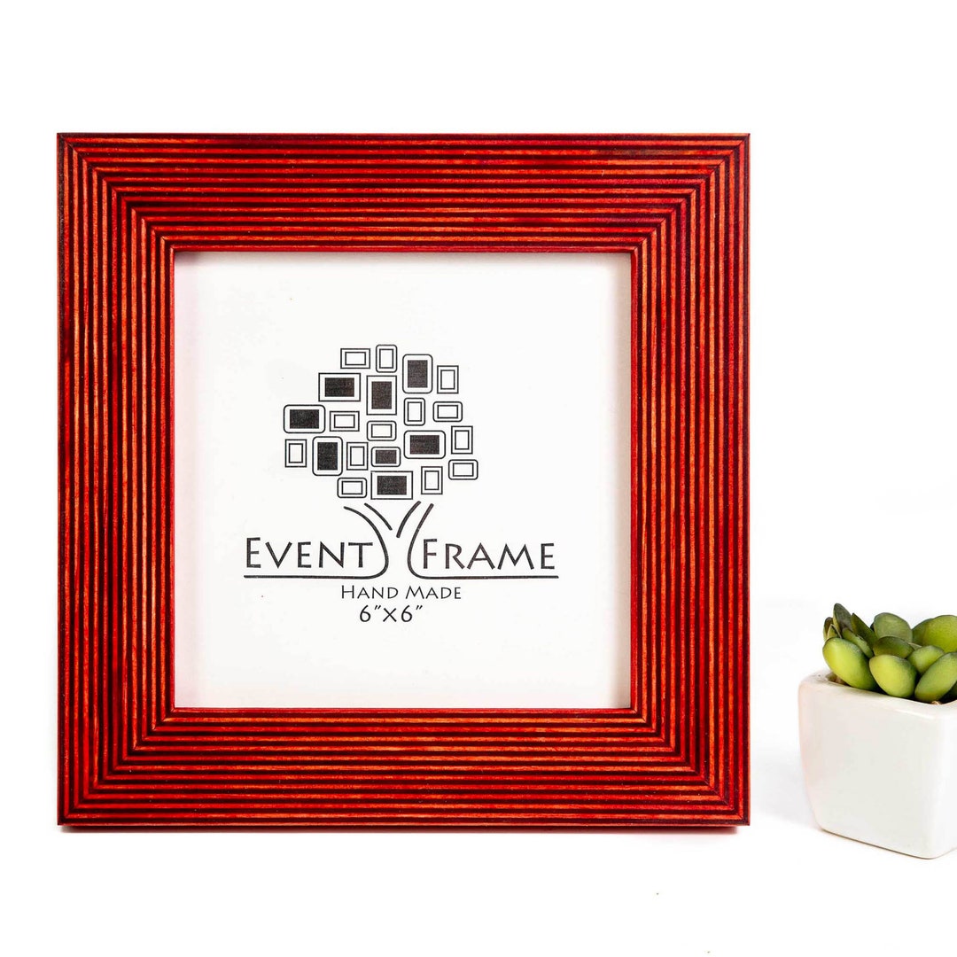 Red Picture Frame, Wood Photo Frame for Valentines Day Gift, Custom