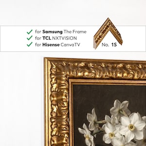 Antique Gold Television Frame Compatible With Samsung The Frame, Hisense Canvas, TCL NXTVISION