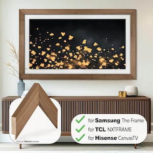 Walnut TV frame for Samsung The Frame, Tv Bezel for TCL NXTFrame Tv, Natural Walnut Hisense CanvasTV Mount, Sizes 32 43 50 55 65 75 85 inch