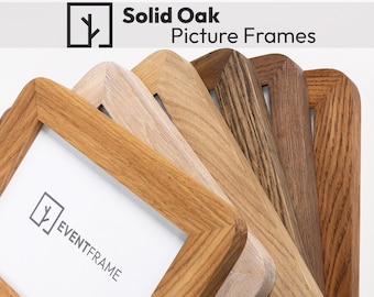 Wide Rounded Corner Picture Frame - Custom Size - Handmade from Solid Oak Wood