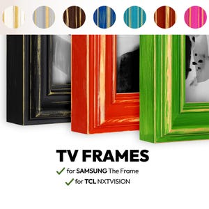Marco de TV de madera desgastada de colores para Samsung The Frame y TCL NXTVISION
