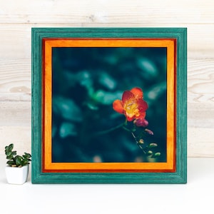 Green + Orange Custom Frame, Double Color Picture Frame, Tropical Coastal Wall Frame, Handmade Photo Frame A1 A2 A4 8x12 12x18 20x30 24x36