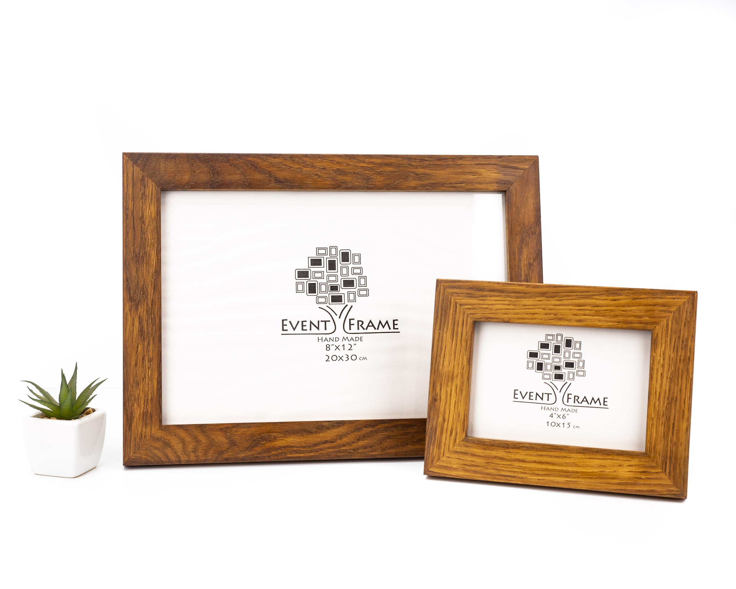 Oak Wood Photo Frame Brown Rustic Picture Frame Any Custom Etsy