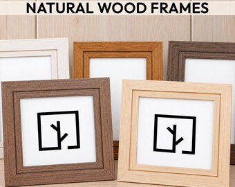 Natural Wood Art Frames, Custom Size Available, Vintage Style, Multiple Finishes.