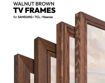 Walnut Brown Wood TV Frame for Samsung, TCL, Hisense Television