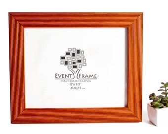 Handmade Orange Picture Frame, Wooden Photo Frame, Birch Wood Frame 4x4 4x6 5x7 5.5x8.5 6x6 6x8 7x7 7x9 8x8 8x10 9x9 10x10 8x12 11x14 32x40