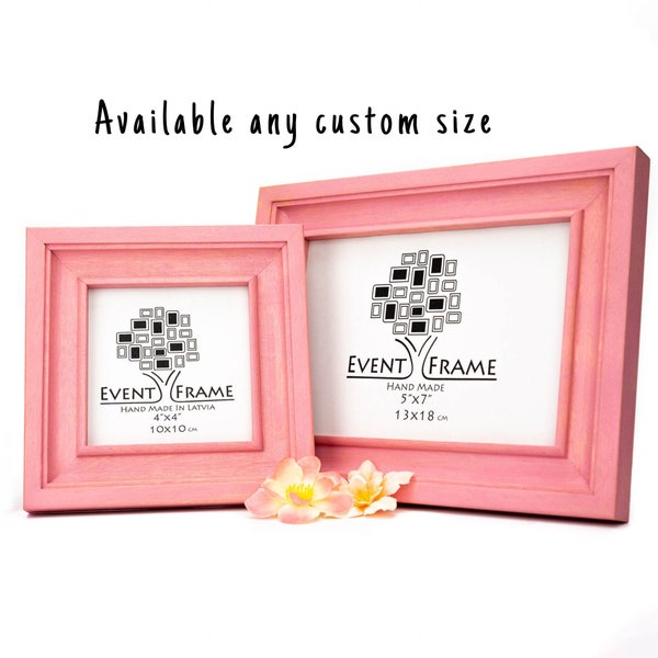 Pink Custom Size Picture Frame, Danish Pastel Pink Decor, Cute Sanriocore Decor, Room Decor for Teens A1, 4x4, 5x7, 8x8, 11x14, 12x18, 17x22