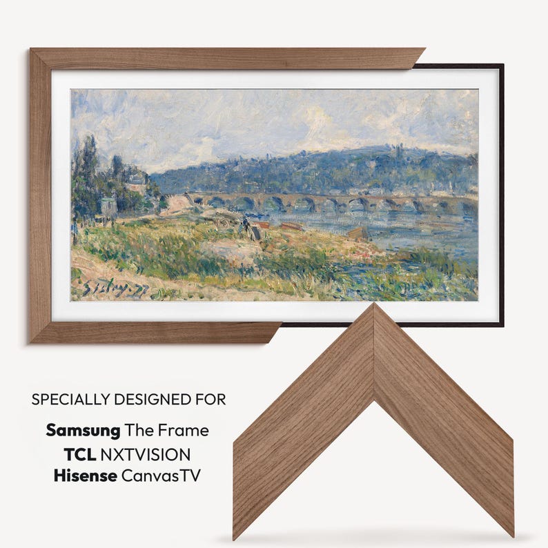 Marco de TV de nogal para Samsung The Frame 2021-2026 y Pro, TCL NXTVISION, Hisense CanvasTV imagen 5