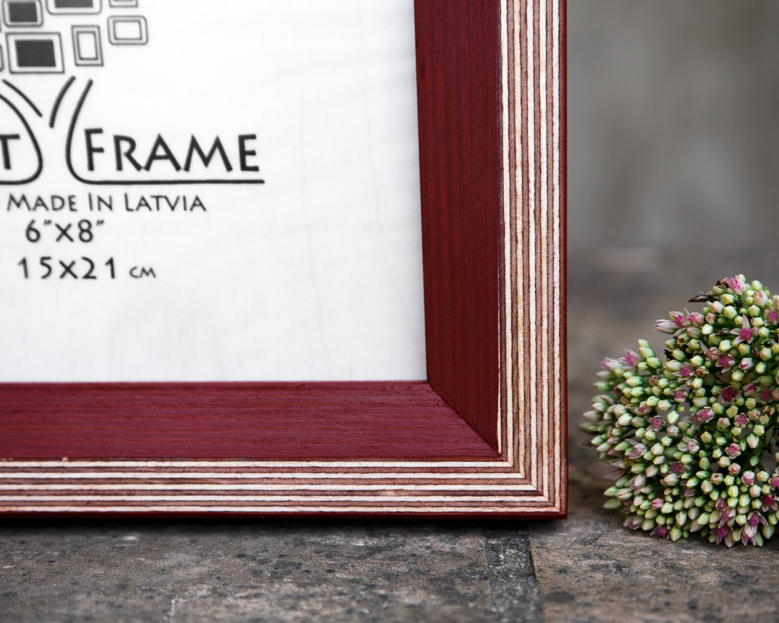 Red Picture Frame Hand Painted Wood Photo Frame Double Color Etsy