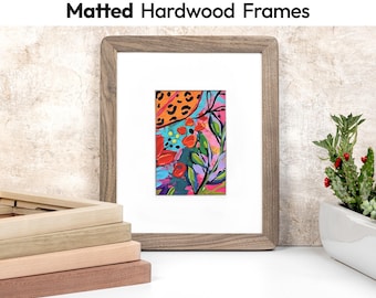 Hardwood Photo Frames with Matting, Walnut Oak Birch Beech Sapele, Rounded Corners