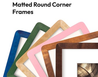 Rounded Corner Picture Frame: Handcrafted from Natural Birch Wood; Pick Your Size/Color!