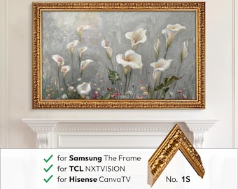 Imperial TV Frames Gold for Samsung The Frame, Hisense Canvas, TCL NXTVISION; Ornate Style Bezel