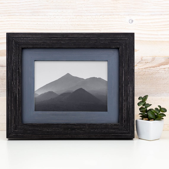 Black Grey Handmade Picture Frame, Photo Frame With Wooden Mat, Two Tone  Poster Wall Frame, Custom Sizes A1 A2 5x7 8x10 18x24 24x36 20x30 