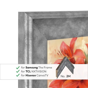 Matgrijs tv-frame voor Samsung, Hisense CanvasTV, TCL NXTVision-bezel - industriële stijl