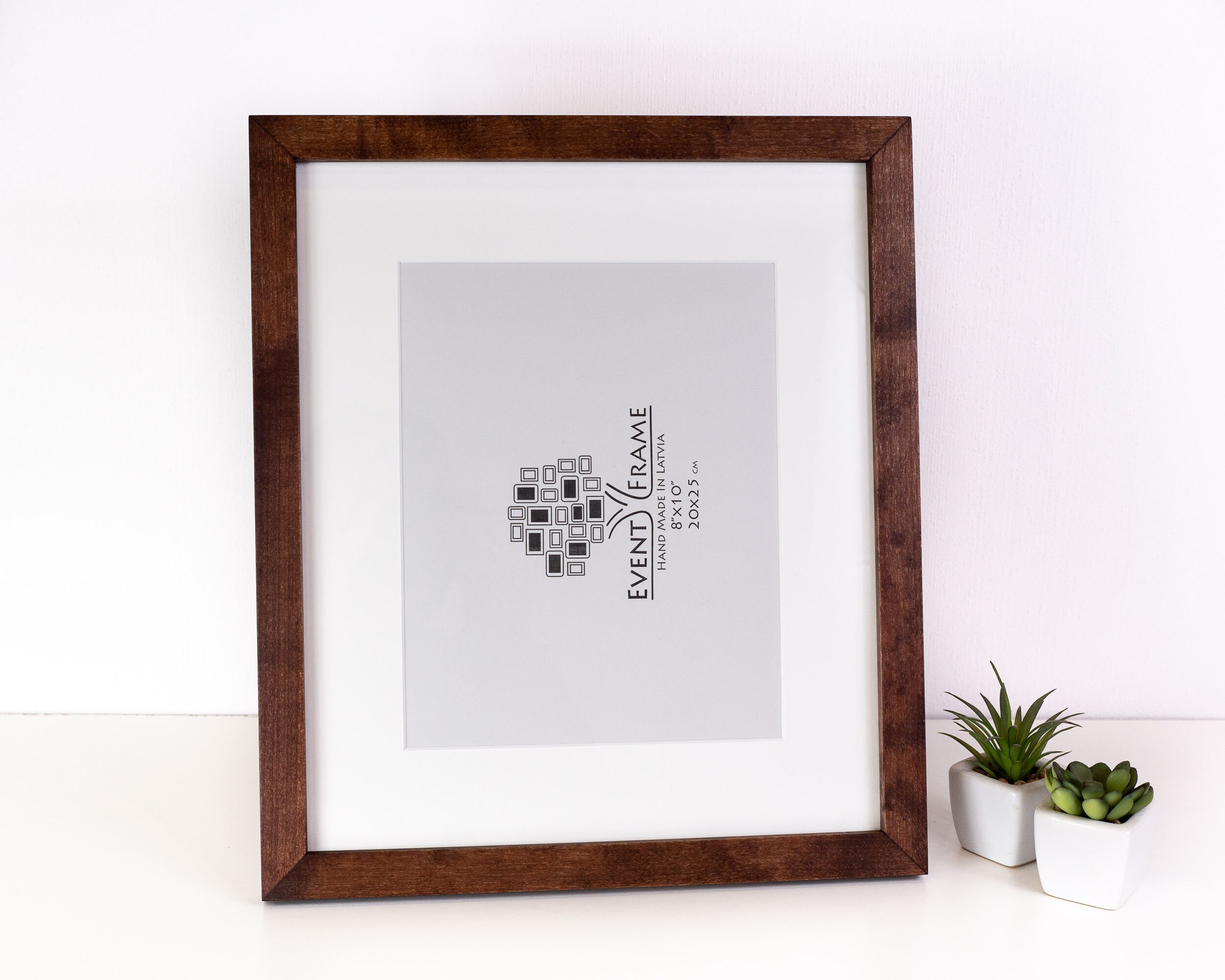 Cadre Photo A4 En Noyer Vintage - Format 20x30 Cm - Orientation Verticale/horizontale - Face Acrylique, Dos MDF - 4