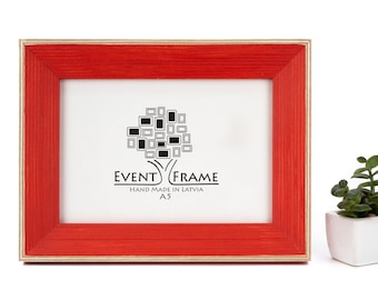 Red Photo Frame, Wooden Picture Frame, Wall decor, Gift for love, Choose size 2x2 4x4 4x6 5x7 5.5x8.5 6x8 7x9 8.5X11 8x8 8x10 10x10 8x12 A4